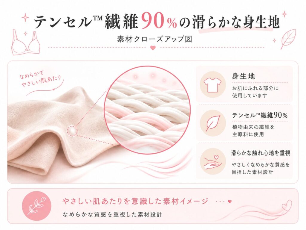 emmerday!(エマーデイ)はテンセル™繊維90%の滑らかな身生地