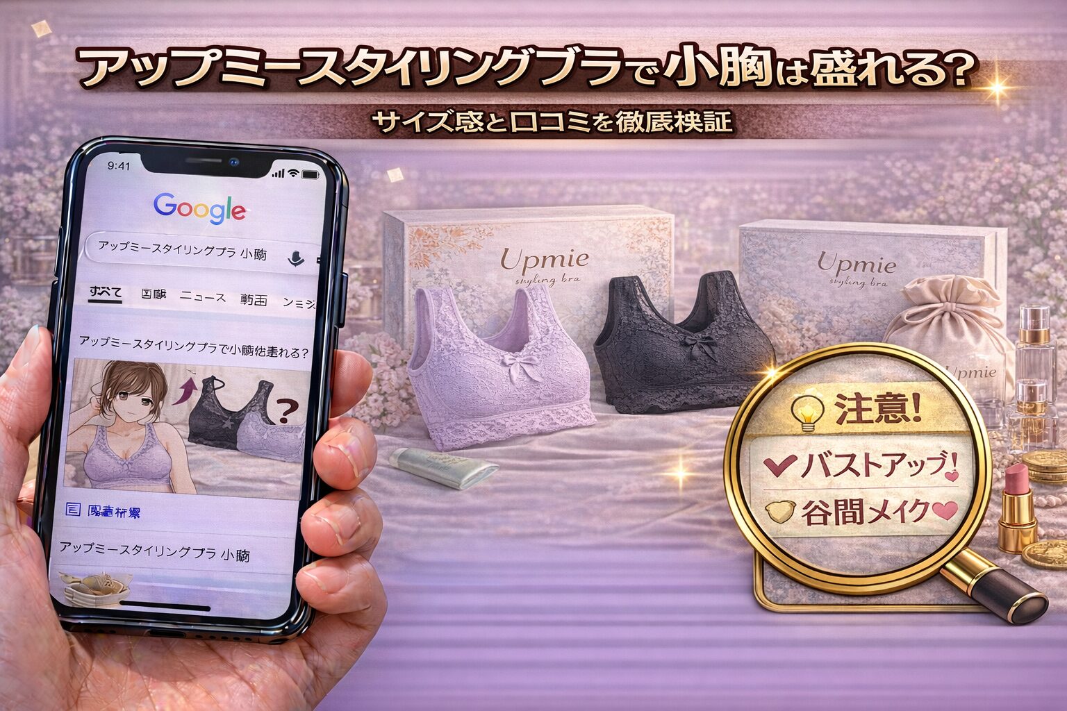 アップミースタイリングブラで小胸は盛れる？サイズ感と口コミを徹底検証