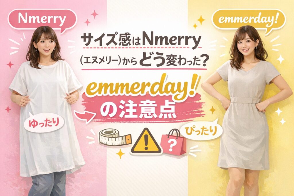 サイズ感はNmerry（エヌメリー）からどう変わった？emmerday!（エマーデイ）の注意点