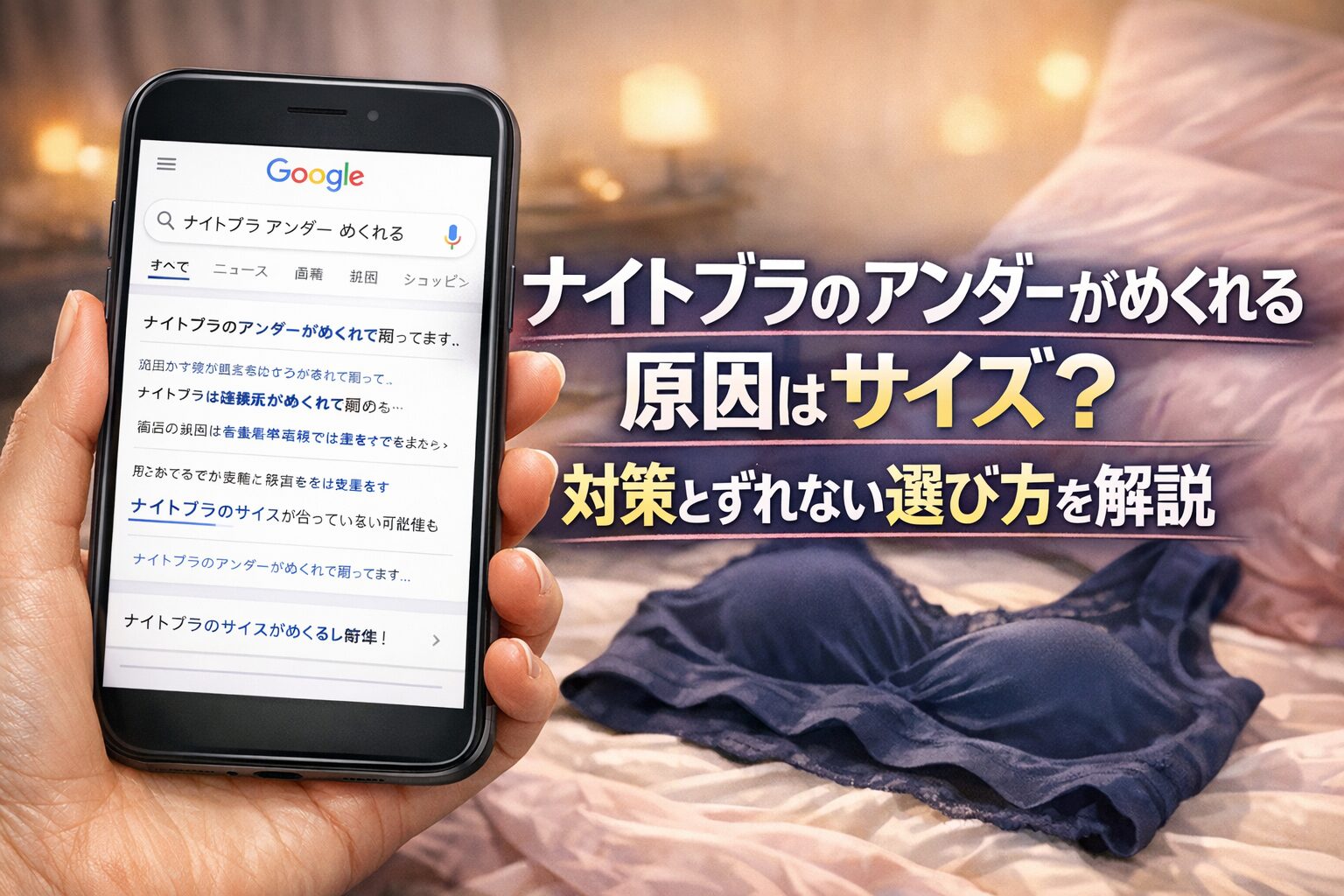 ナイトブラのアンダーがめくれる原因はサイズ？対策とずれない選び方を解説