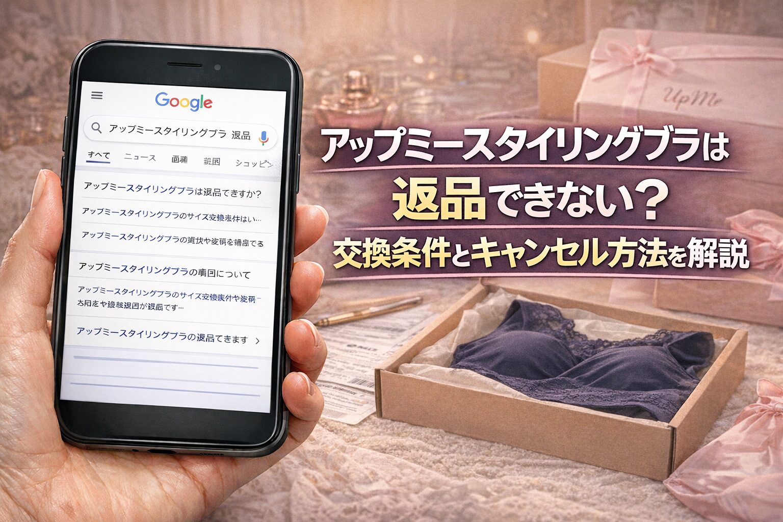 アップミースタイリングブラは返品できない？交換条件とキャンセル方法を解説
