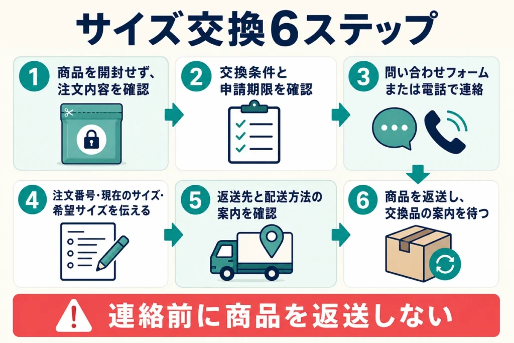 アップミースタイリングブラのサイズ交換手順