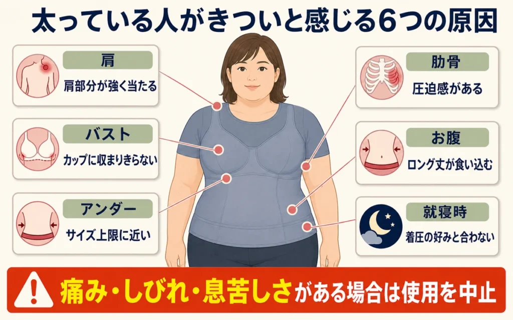 太ってる人がアップミースタイリングブラをきついと感じる原因