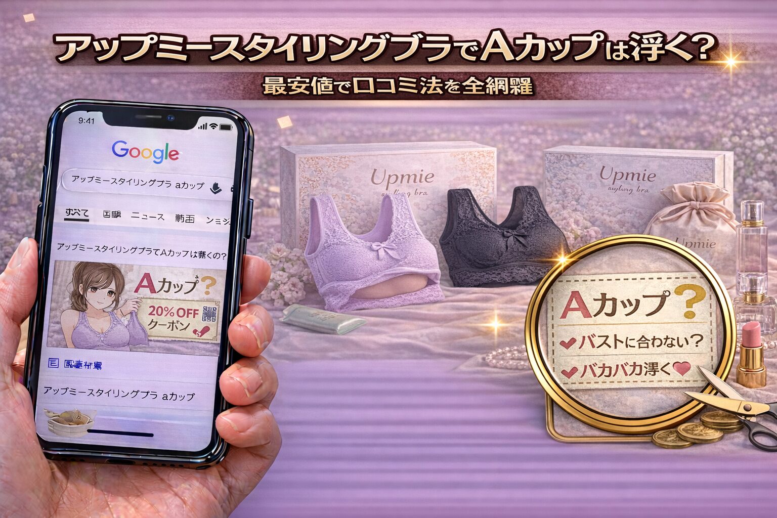 アップミースタイリングブラでAカップは浮く？サイズ感と口コミを徹底検証