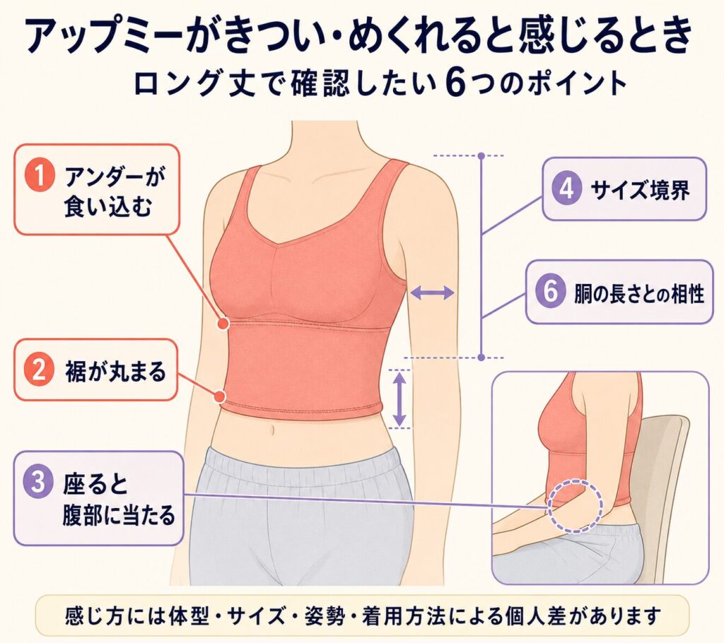 アップミーがきつい・めくれると感じる原因