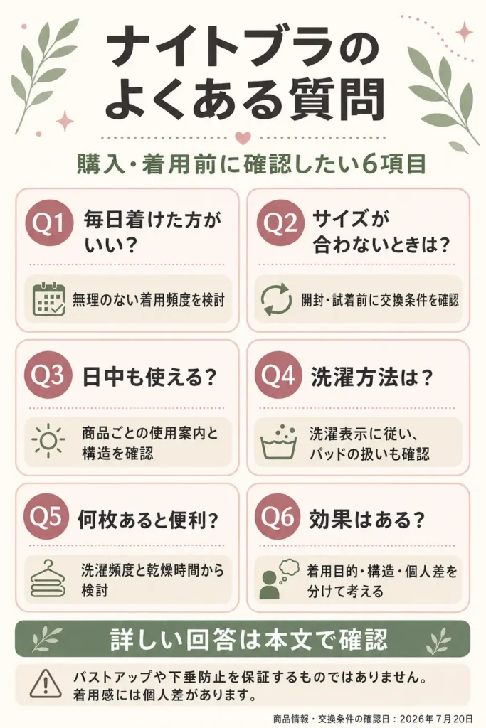ナイトブラに関するよくある質問
